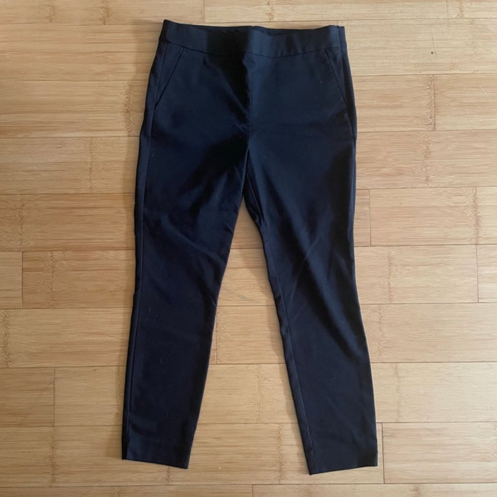 LOFT Black High Rise Skinny Side Zip Cropped Pants